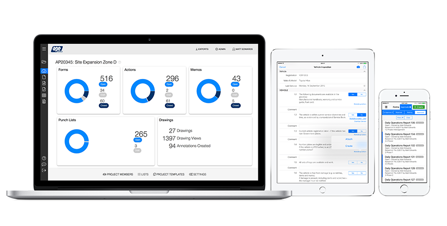 Three examples of APE Mobile on an iPhone